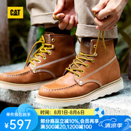 CAT卡特馬丁靴工裝靴子男鞋牛皮戶外美式復(fù)古機(jī)車靴P721411M3EDC36 棕黃 44