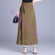 夢(mèng)夢(mèng)奇一片式半身裙裹裙秋冬季馬面提花長(cháng)半身新中式女 黃色裙長(cháng)88CM M 80-105斤左右