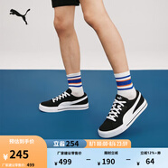 彪馬（PUMA）復(fù)古彩色透氣帆布板鞋男女百搭休閑小白鞋EVER 386393 黑色-白-01 39