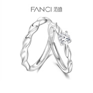范琦（Fanci）閃耀銀河情侶對(duì)戒銀戒指禮物求婚小眾設(shè)計(jì)七夕情人節(jié)禮物送女友 閃耀銀河足銀對(duì)戒