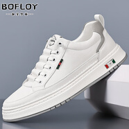 保菲羅亞隱形內增高鞋男鞋2025冬季新款運動(dòng)板鞋男透氣休閑鞋子男士小白鞋 7081白色【皮面】-常規款 42 皮鞋碼