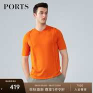 PORTS寶姿男裝春夏針織衫時(shí)尚休閑針織衫短袖上衣NN8K101PKS001 ORANGE M