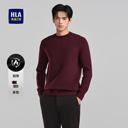 HLA海瀾之家長(zhǎng)袖針織衫男圓領(lǐng)修身加厚毛衣男冬HNZAD4W208A 暗紅M2 L 175/92A推薦137~150斤