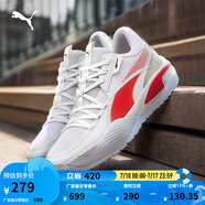 彪馬（PUMA）【趙繼偉同款】緩震防滑網(wǎng)面透氣實(shí)戰(zhàn)籃球鞋男女輕便運(yùn)動(dòng)鞋195660 白-鮮紅色-01 42