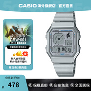 卡西歐casio手表小方塊 休閑鋼帶防水小銀表AE1200學(xué)生男士手表電子表 A130WE-7ADF