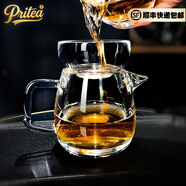 Pritea天然原礦水晶杯純手工帶把杯泡茶杯水杯公道杯分茶器茶具裝 公道杯+茶漏300ml