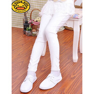 G.DUCKKIDS女童鉛筆褲兒童打底褲寶寶修身彈力百搭小腳褲女孩外穿洋氣褲子潮 白色 110 CM建議身高95-105