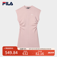 FILA 斐樂(lè)官方女裝針織連衣裙2025夏季新款時(shí)尚休閑無(wú)袖收腰裙子 赤粉色-PK 2XL 180/96A/XXL
