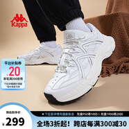 KAPPA卡帕男女鞋老爹鞋女2025夏季新款鞋子女款休閑運(yùn)動(dòng)鞋輕便軟底跑鞋 白/鯊魚灰【秋冬保暖】 35