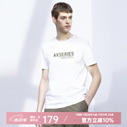 AKSERIESAK男裝2024年夏季新品logo印花T恤休閑純棉半袖字母印花2 白色 S S