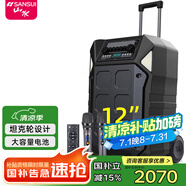山水（SANSUI） A12吋戶外15移動k歌唱歌廣場舞拉桿音箱藍牙室外演出大音響重低音音箱 山水D12+雙話筒