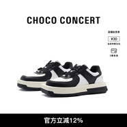 CHOCO CONCERT井柏然同款設(shè)計(jì)鞋履 圓方不對(duì)稱球鞋 運(yùn)動(dòng)板鞋拼色厚底休閑鞋 黑色 37