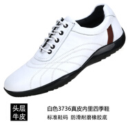 百麗踏系列品牌斷碼高端休閑鞋男款2025新款春秋軟底運動皮鞋男 白色 3736真皮內(nèi)里 37