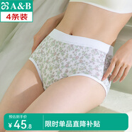 AB母親節(jié)【4條】內(nèi)衣精梳棉質(zhì)高腰中老年大碼女印花三角抗菌內(nèi)褲 新花色混色搭配隨機(jī) 4條 XL