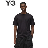 Y-3【 出游必備】y3 REG SS TEE男士T恤圓領(lǐng)短袖純棉t恤52IW0066 黑色 L