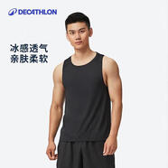 迪卡儂運動(dòng)背心男速干無(wú)袖休閑寬松透氣輕盈汗衫FIC ME4030142時(shí)尚黑XL