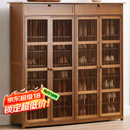 安爾雅新中式鞋柜門(mén)口簡(jiǎn)易鞋架家用收納透氣大容量多層玄關(guān)柜 四門(mén)加高