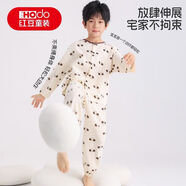 紅豆【虧本清倉】兒童家居服男童女童純棉睡衣套裝寶寶長袖薄款空調(diào)服 線條小狗 【A類 100%純棉】 160 （建議：145-155cm 75-85斤）