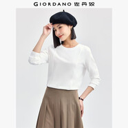 佐丹奴長袖T恤女純棉打底衫簡約純色破骨圓領(lǐng)上衣女13324713