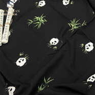 奴詩漫（nushiman）人造棉布料棉綢布膚綿綢面料睡衣服裝印花布人棉碎布頭 黑底大熊貓[1米價]