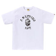 A BATHING APE新款男士灰調(diào)迷彩學(xué)院風(fēng)親膚舒適休閑百搭T恤 white 均碼 |M