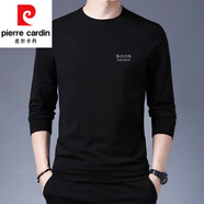 皮爾卡丹（pierre cardin）新款男士長袖t恤印花薄款衛(wèi)衣春秋裝上衣打底小衫潮T體恤 0727黑灰 薄款 M 【建議100-120斤】