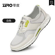 零度ZRO男鞋夏季透氣超輕發(fā)泡網(wǎng)面鞋時尚男士2025新款運(yùn)動休閑鞋 白色 44