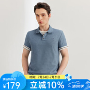 G2000【多色可選】男POLO衫夏休閑短袖涼感透氣男裝簡約通勤商務(wù) 刺繡款-紫藍 L/175