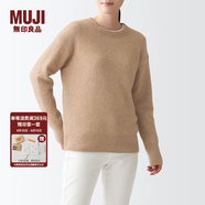 無印良品 MUJI 女式 含牦牛絨駱駝絨圓領(lǐng)毛衣 長袖針織衫秋 冬季 米色 M -L(165/88A)