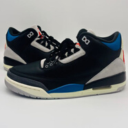 耐克（NIKE） 【極速發(fā)貨】JORDAN III AJ3 GS 女款A(yù)J三代復(fù)古潮流鞋， IB8968-004  黑藍(lán) 36.5