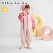 巴拉巴拉balaOne嬰兒連體衣秋冬寶寶外出抱衣爬服2025絨感萌209425120201