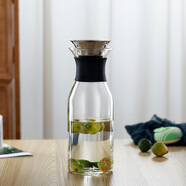 胖東來品質(zhì) 涼水壺玻璃耐熱防爆冷水壺歐式風(fēng)格丹麥solo加厚涼白 1000ml直壺