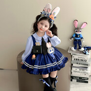 G.DUCKKIDS洛麗塔公主裙女童連衣裙夏季朱迪兒童裙子兔子警官生日蓬蓬裙春秋 25060【春秋款】裙子+腰包尾巴領(lǐng)帶掛件 130 尺碼7~8歲【120-130cm】