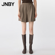 JNBY/江南布衣25夏新品羊毛休閑褲女寬松短褲闊腿褲5P5E11600 257/深卡其 XS