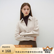 范思藍(lán)恩23FS14559通勤干練針?biāo)笃刺最^襯衫冬新款假兩件上衣 杏拼咖 M