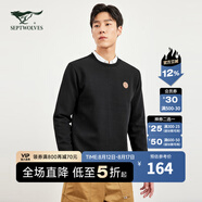 七匹狼【不易變形】長(zhǎng)袖T恤男圓領(lǐng)男裝衣服上衣時(shí)尚體恤衫 001(黑色) 1D1D50601035 XL /175/92A