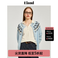 ELAND衣戀針織衫女純棉長袖毛衣開衫波西米亞風(fēng)2024夏季新款 淺藍(lán)色(51)L/Blue M 165