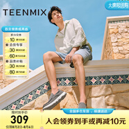 天美意男鞋舒適懶人軟底帆布鞋一腳蹬男休閑布鞋 灰色 44