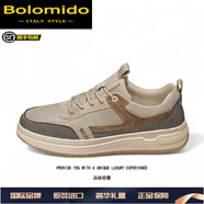 Bolomido國際一線奢侈品牌復(fù)古鞋2025秋新款輕奢休閑潮流百搭男士板鞋 沙 沙色(網(wǎng)面款) 41