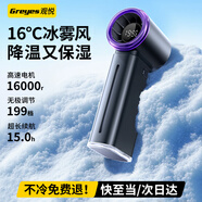 觀悅【真靜音丨空調扇】桌面小風扇100檔扇制冷辦公室學生宿舍床上戶外夾子式搖頭usb小電扇定時大風力 【手持款】199檔高速風扇丨灰紫 3500mAh 100檔空調冷風丨快至次日達丨贈運費險丨質保1年