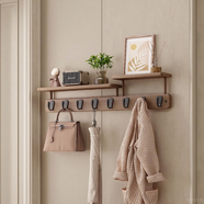 楚駿掛衣架墻上壁掛帽子圍巾衣服掛鉤掛衣鉤進(jìn)門(mén)玄關(guān)入戶(hù)免打孔實(shí)木 排鉤款【4鉤】強力承重實(shí)木