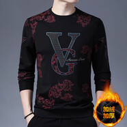 老爺車(chē)純棉圓領(lǐng)衛(wèi)衣男2025春秋季新款長(zhǎng)袖t恤印花老虎頭潮流百搭打底衫 VG【加毛絨】 加厚 M 165體重90-115斤