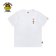 BABY MILO STORE BY A BATHING APEBABY MILO STORE女裝春夏卡通動物圖案短袖T恤0434XXO WHX/白色 S