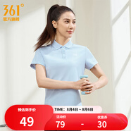 361度運(yùn)動翻領(lǐng)t恤2025年春夏季新款休閑透氣短袖情侶POLO衫 【女款】凝霧藍(lán) L