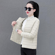 以純官方旗艦店秋冬季服女士跨境圓領(lǐng)時(shí)尚潮流百搭輕薄羽 白色 L