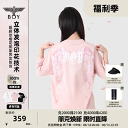 BOY LONDON【繁花】潮牌T恤情侶款短袖櫻花翅膀印花N01712 粉色 XS