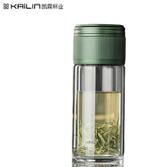 凱霖茶水分離玻璃杯0926雙層玻璃泡茶杯高檔隔熱茶水分離杯280ml