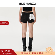 13DE MARZO女士 貼袋玩偶可愛(ài)毛呢短褲休閑時(shí)尚百搭甜美休閑褲 深灰色 S