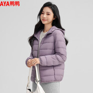 鴨鴨（YAYA）短款羽絨服女冬裝秋冬經典輕薄連帽保暖羽絨外套女式羽絨服