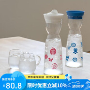 HARIO耐熱玻璃冷水壺鯊魚鰭蓋涼水壺家用可變色茶壺壺小蠻腰水壺茶杯
